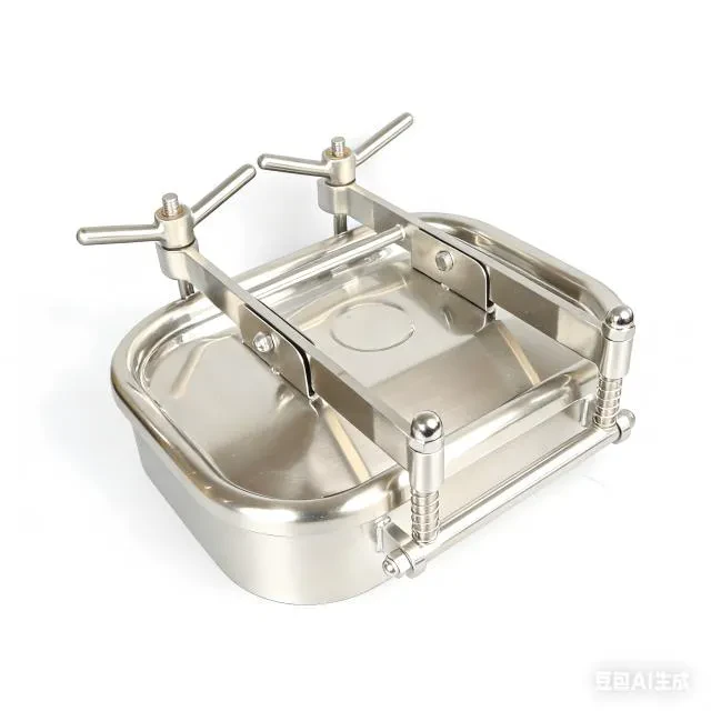 Stainless Steel 304 Sanitary Flanged Square Manhole with Hinge — 5/6