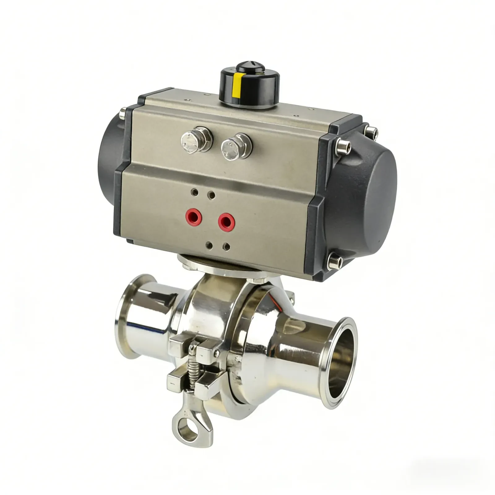 Stainless steel actuator intermediate clamp non-retention ball valve — 3/5