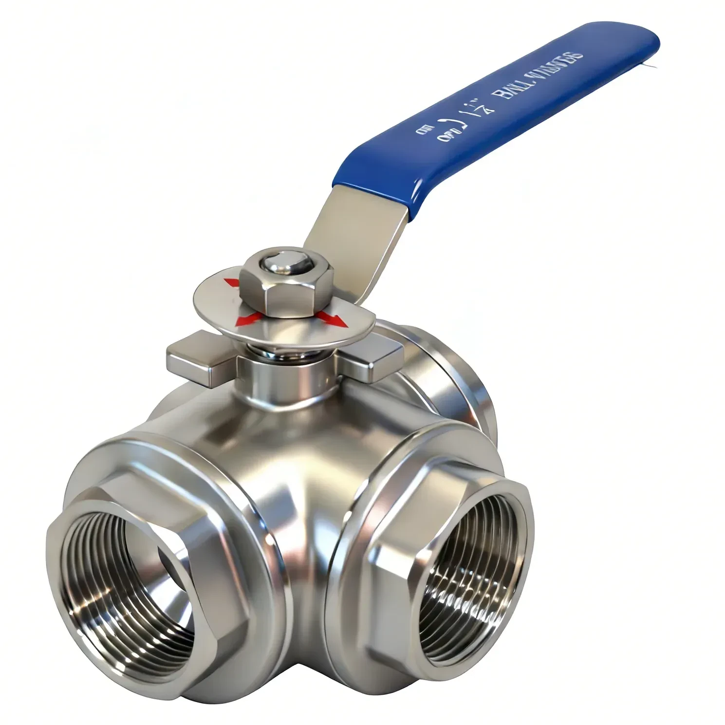 Stainless steel three-way internal thread manual ball valve — 2/6