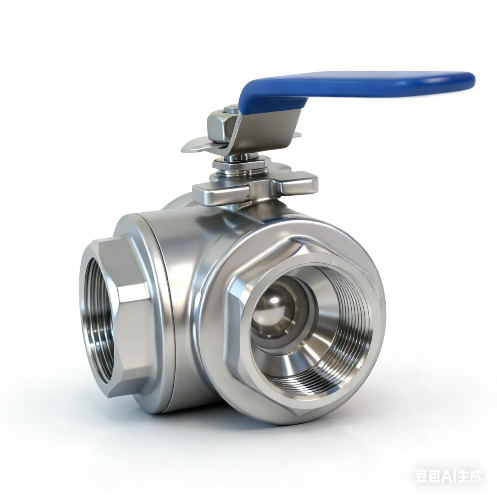 Stainless steel three-way internal thread manual ball valve — 3/6