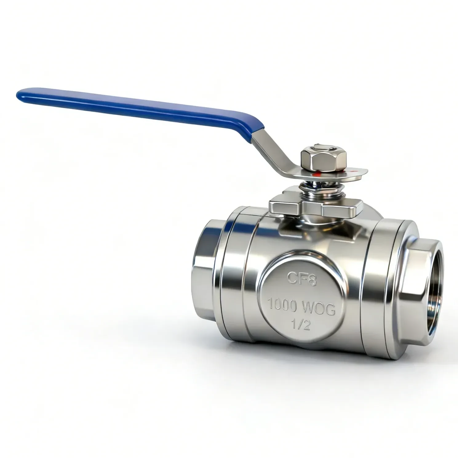 Stainless steel three-way internal thread manual ball valve — 5/6