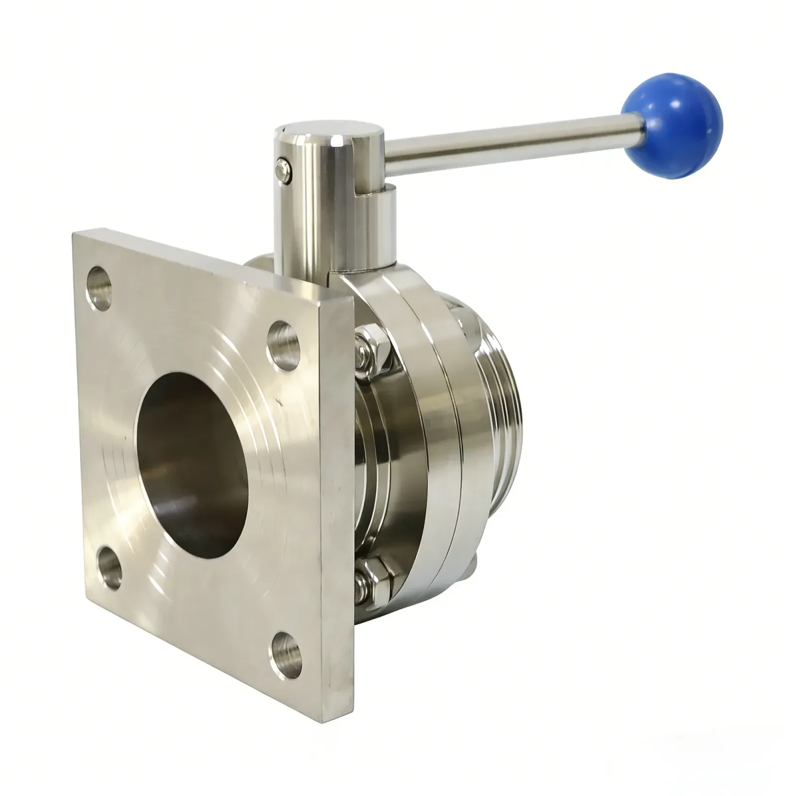 Stainless steel manual gearbox Keystone transformer milk flange threaded butterfly valve — 2/6