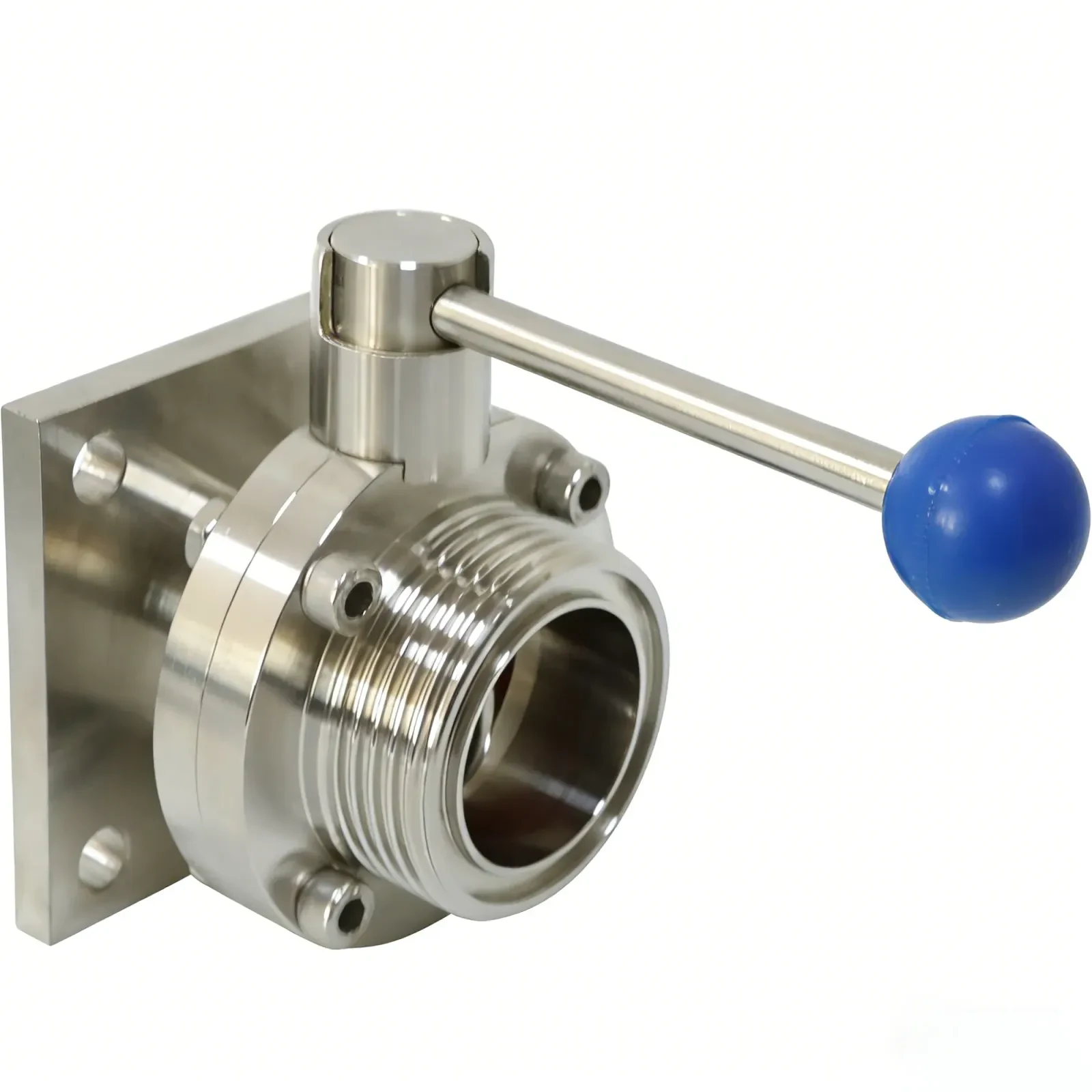 Stainless steel manual gearbox Keystone transformer milk flange threaded butterfly valve — 3/6