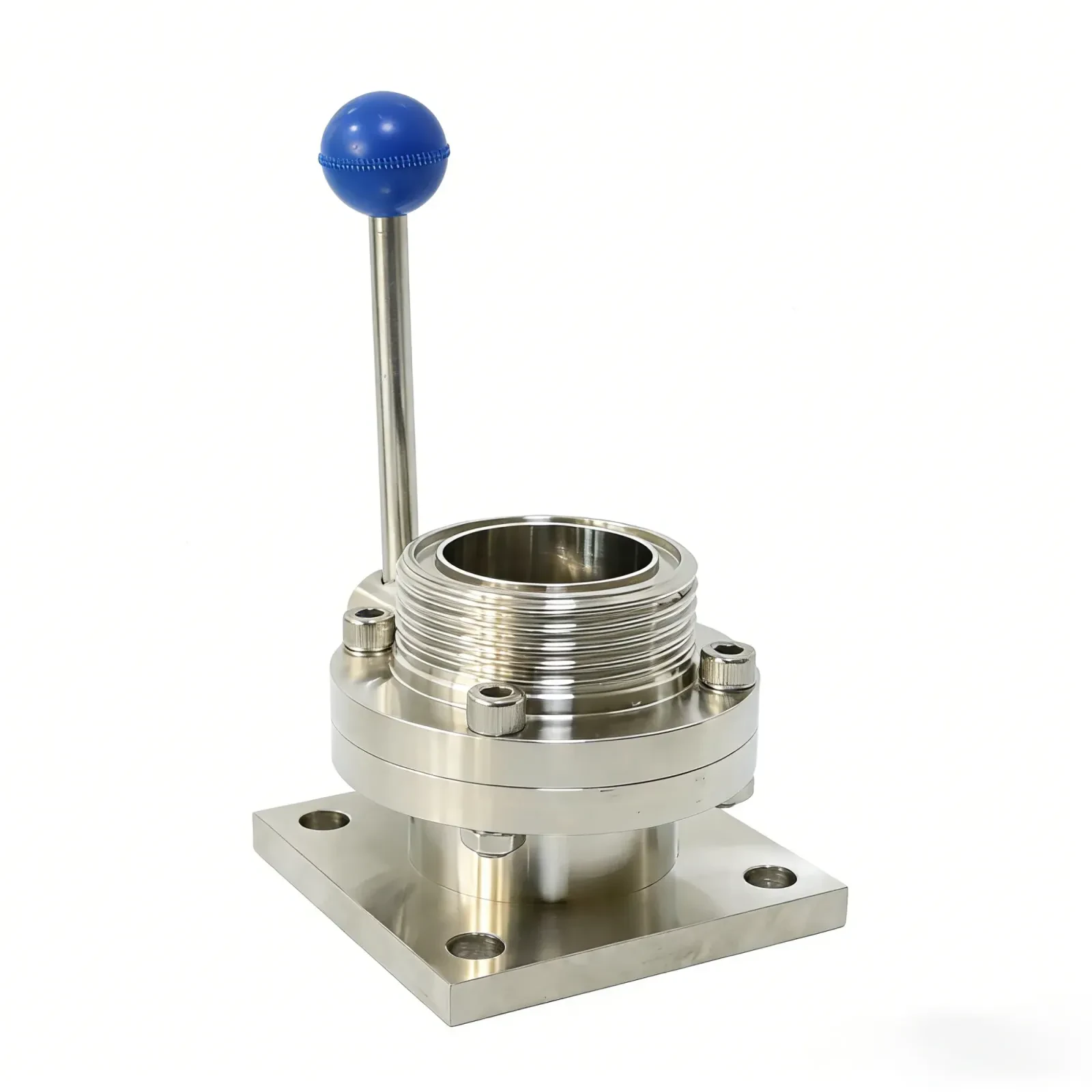 Stainless steel manual gearbox Keystone transformer milk flange threaded butterfly valve — 4/6