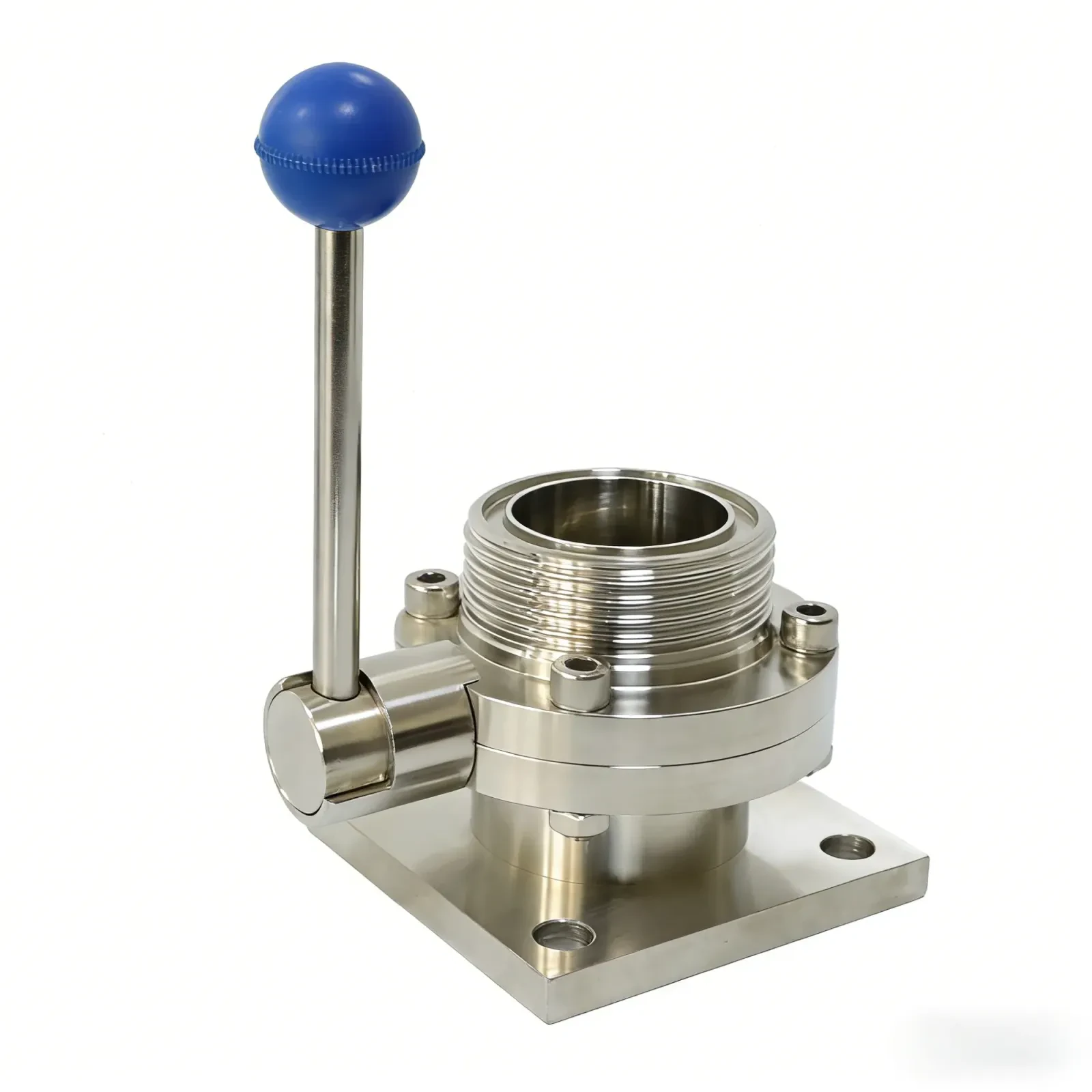 Stainless steel manual gearbox Keystone transformer milk flange threaded butterfly valve — 6/6