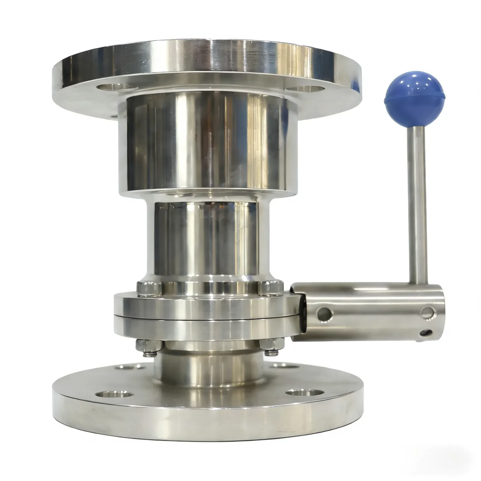 Stainless steel flange type manual DN100 milk water butterfly valve — 2/6