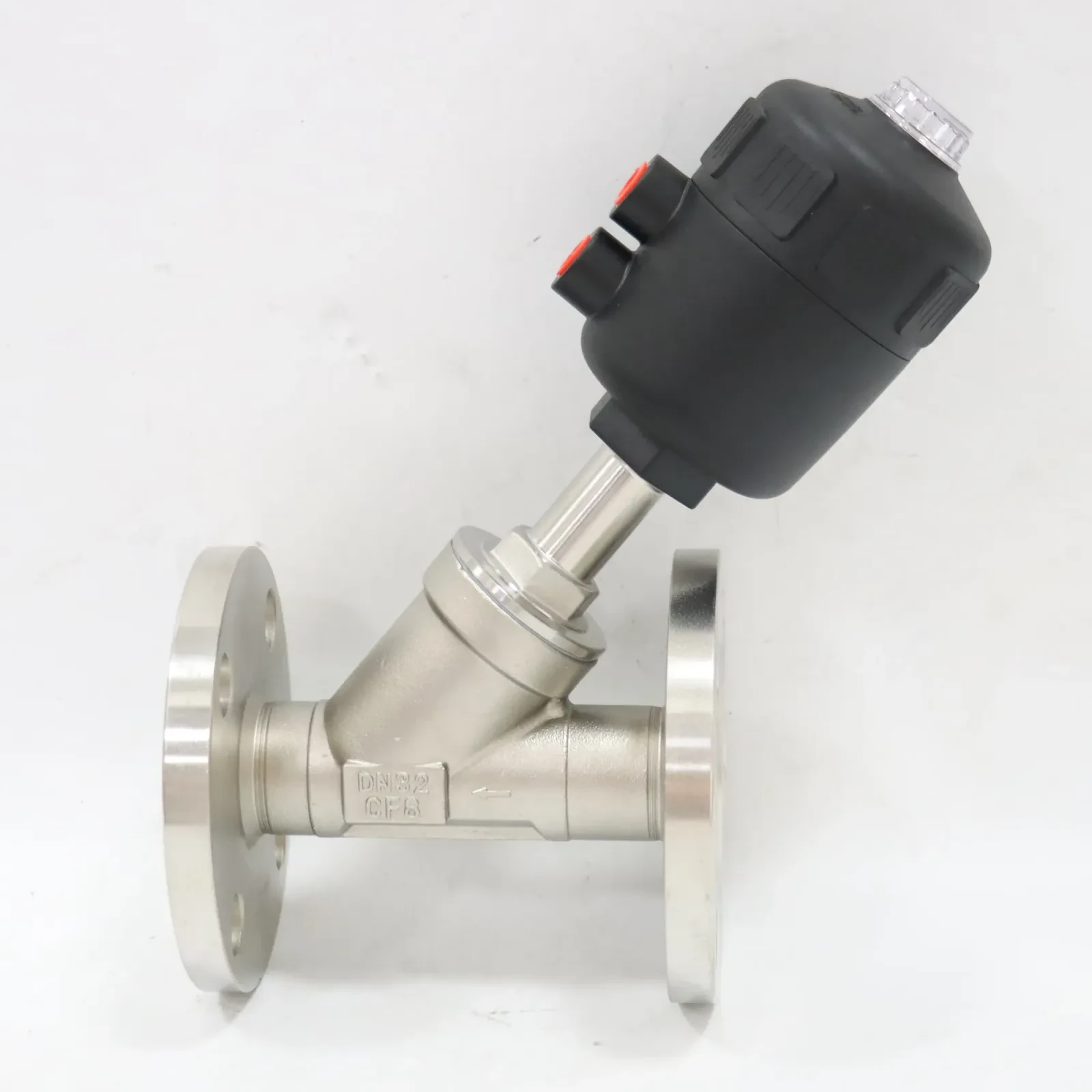 Stainless Steel Corrosion Resistant Flange Steam Plastic Head Pneumatic Angle Seat Valve — 2/6