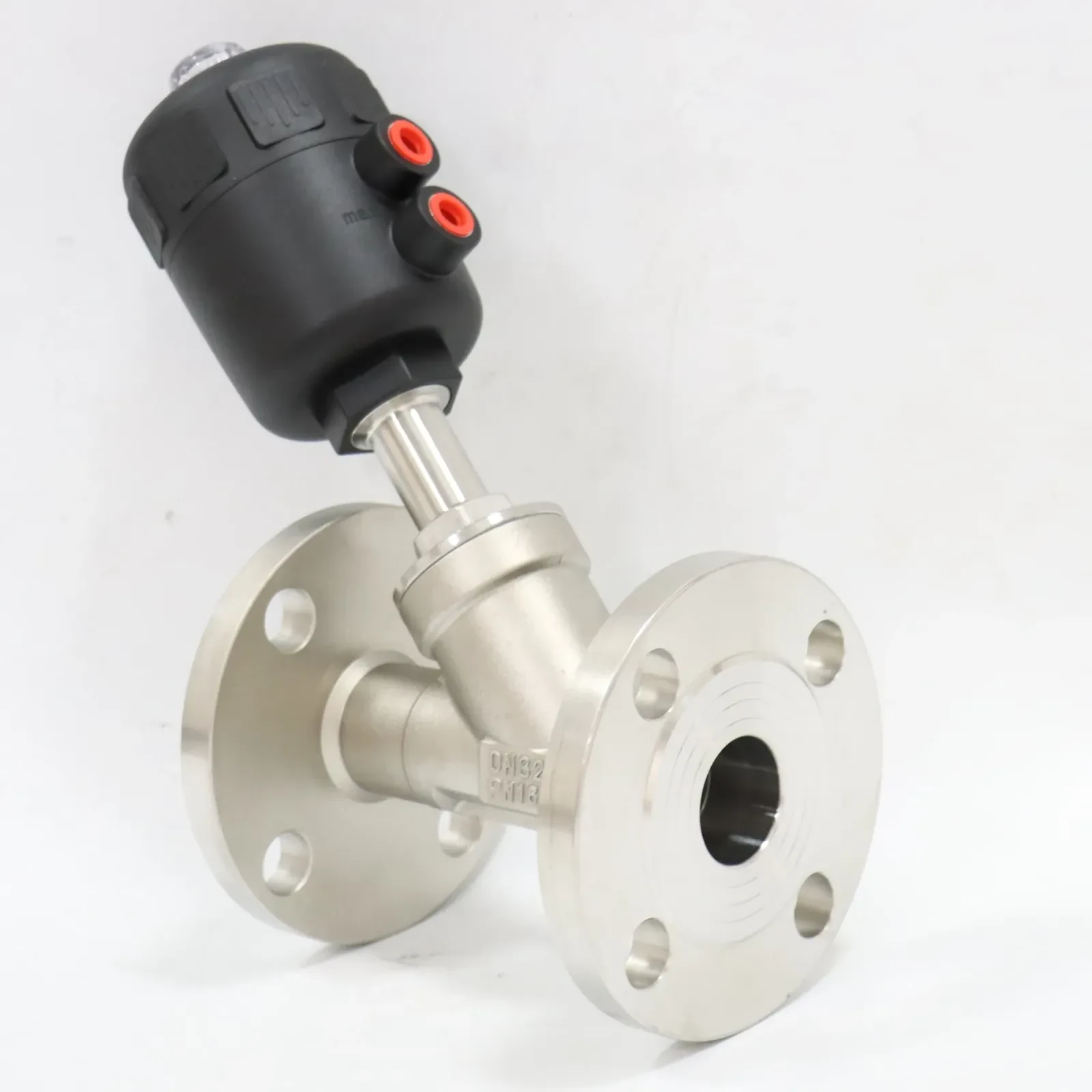 Stainless Steel Corrosion Resistant Flange Steam Plastic Head Pneumatic Angle Seat Valve — 5/6