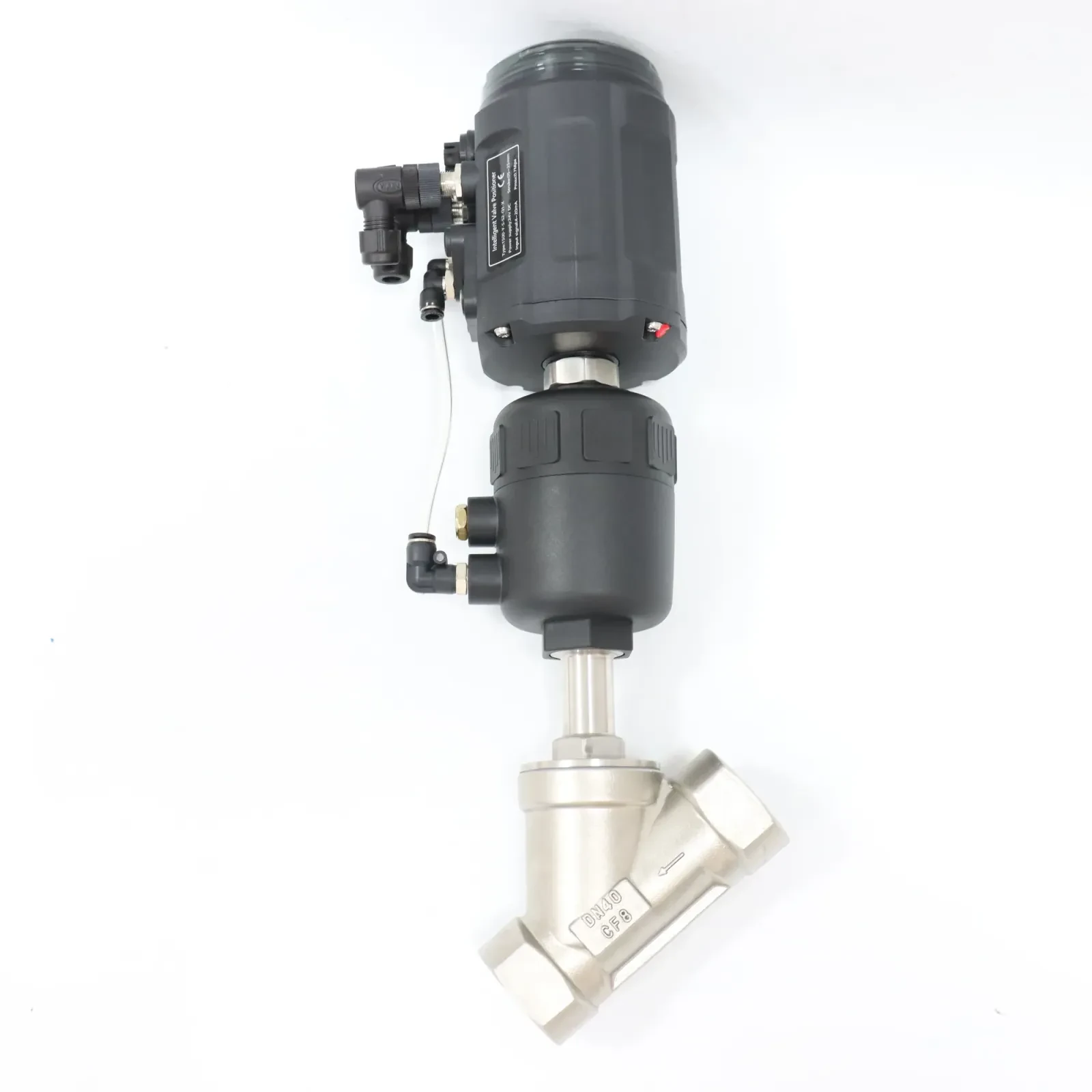 Stainless Steel Sanitary Pneumatic Plastic Head Intelligent Positioning Angle Seat Valve — 2/6