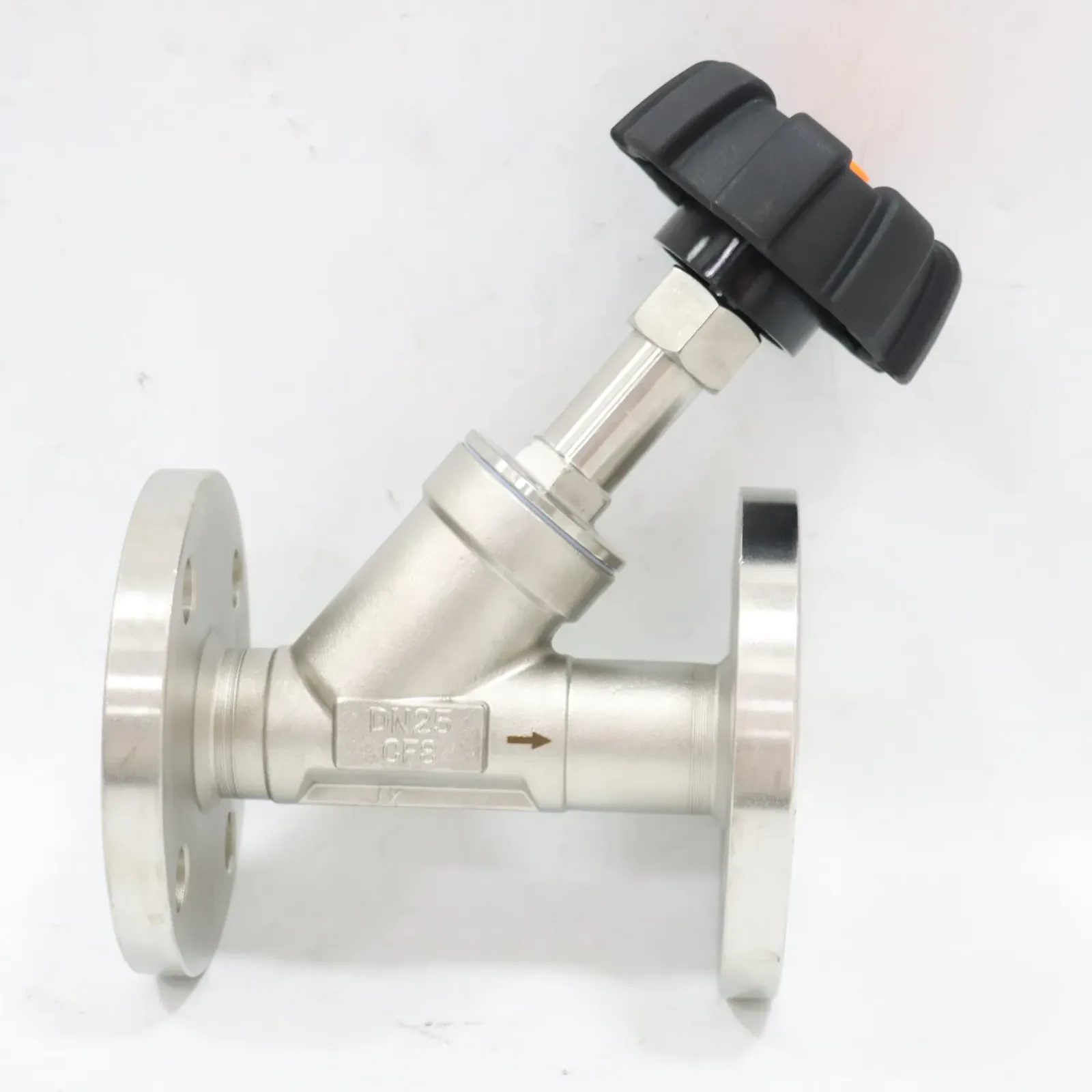 Stainless Steel Flange Steam Valve Plastic Head Manual Angle Seat Valve — 2/6