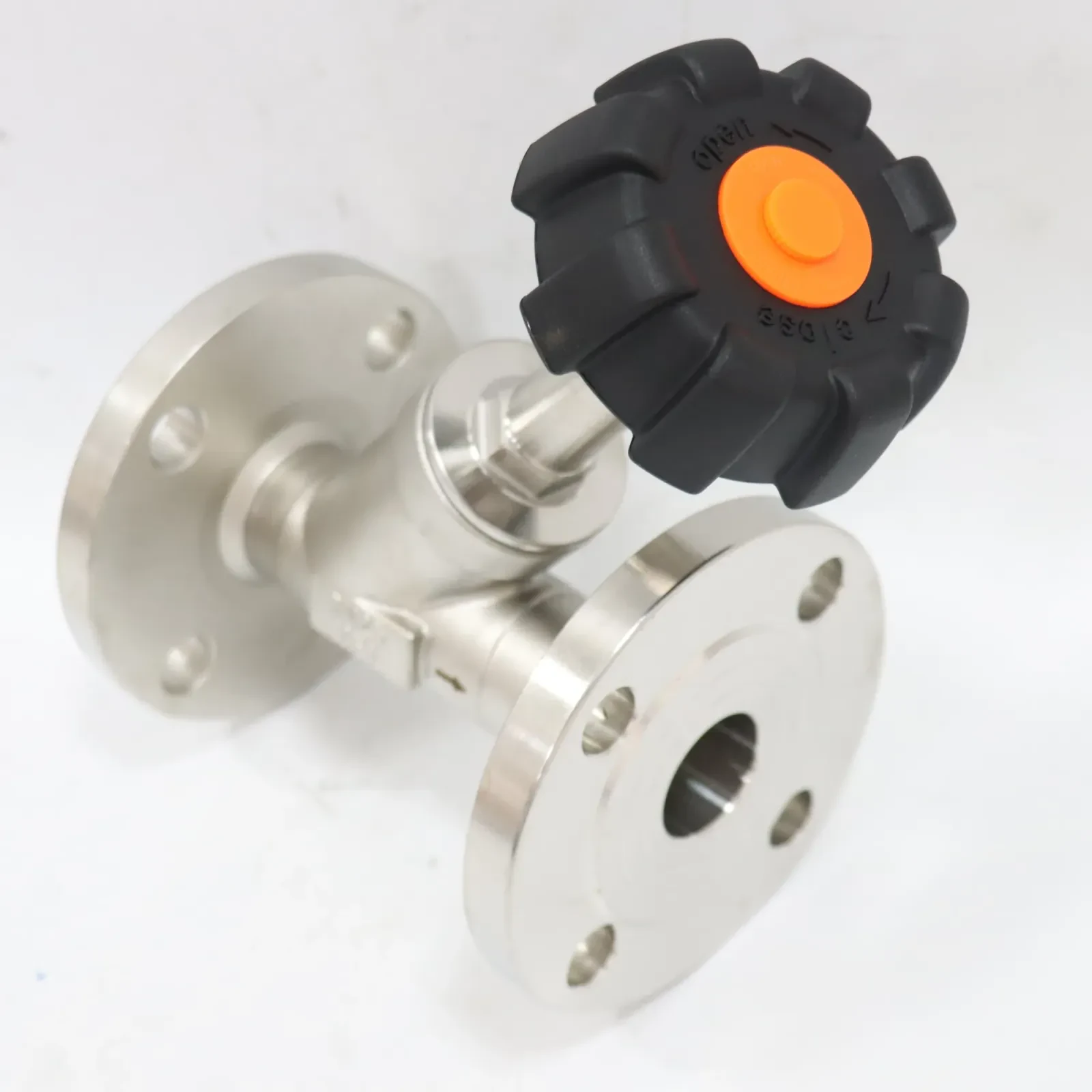Stainless Steel Flange Steam Valve Plastic Head Manual Angle Seat Valve — 3/6