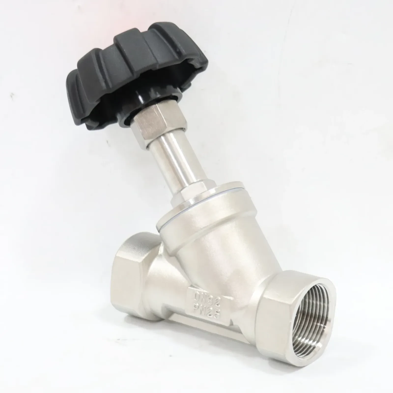 Sanitary Stainless Steel High-temperature Resistant Plastic Head Manual Threaded Angle Seat Valve — 2/5