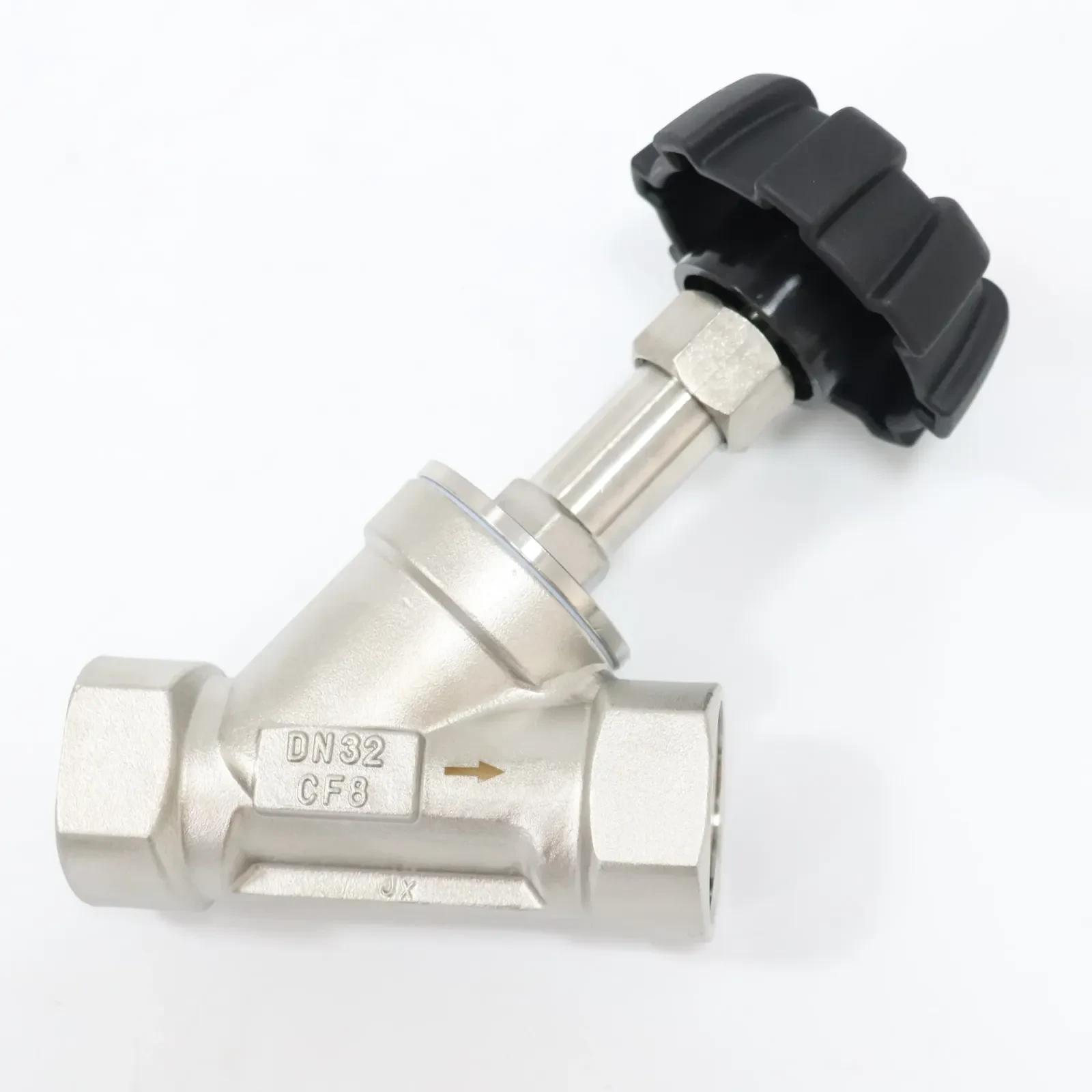 Sanitary Stainless Steel High-temperature Resistant Plastic Head Manual Threaded Angle Seat Valve — 5/5