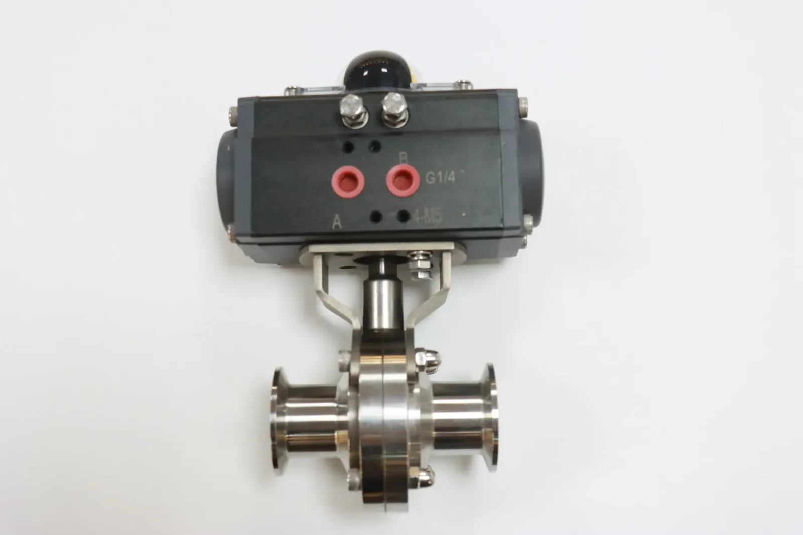 Stainless Steel Sanitary Weld Pneumatic Actuated Switch Butterfly Valve — 3/6