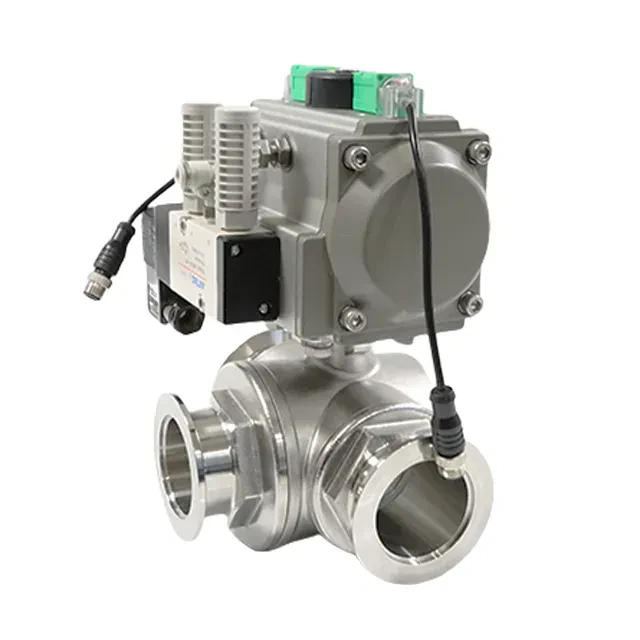 Stainless Steel Sanitary Quick-install Three-way Ball Valve Electric Actuator — 2/6