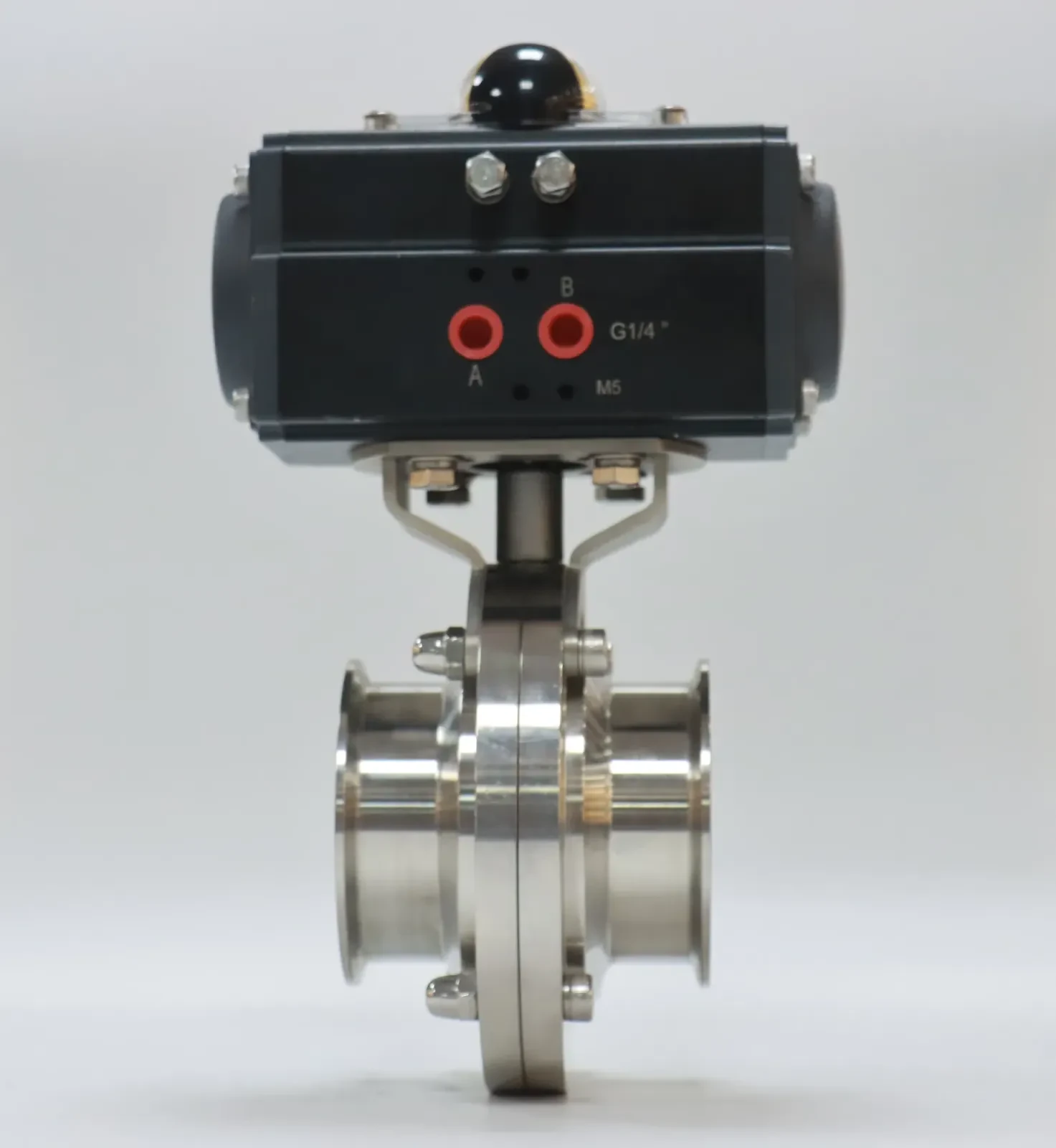 Stainless Steel Clamped Hastelloy Pneumatic wafer Butterfly Valve — 4/6