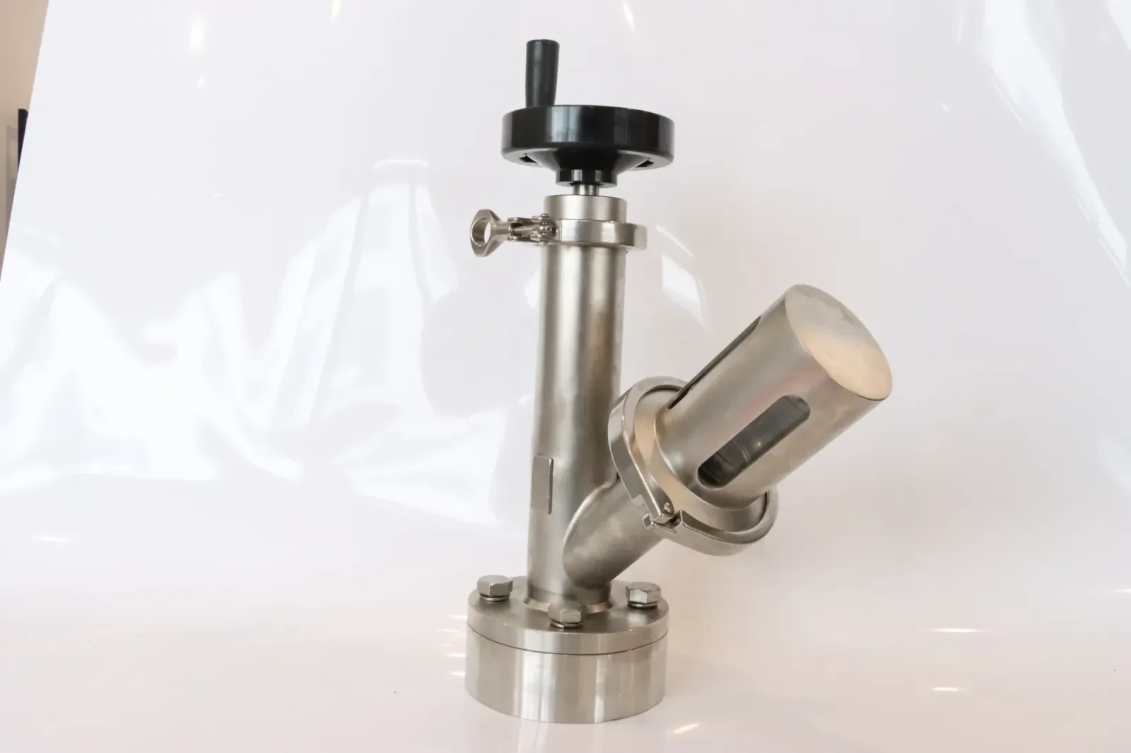 Stainless steel sanitary push-button vacuum plunger oil sampling valve — 3/6
