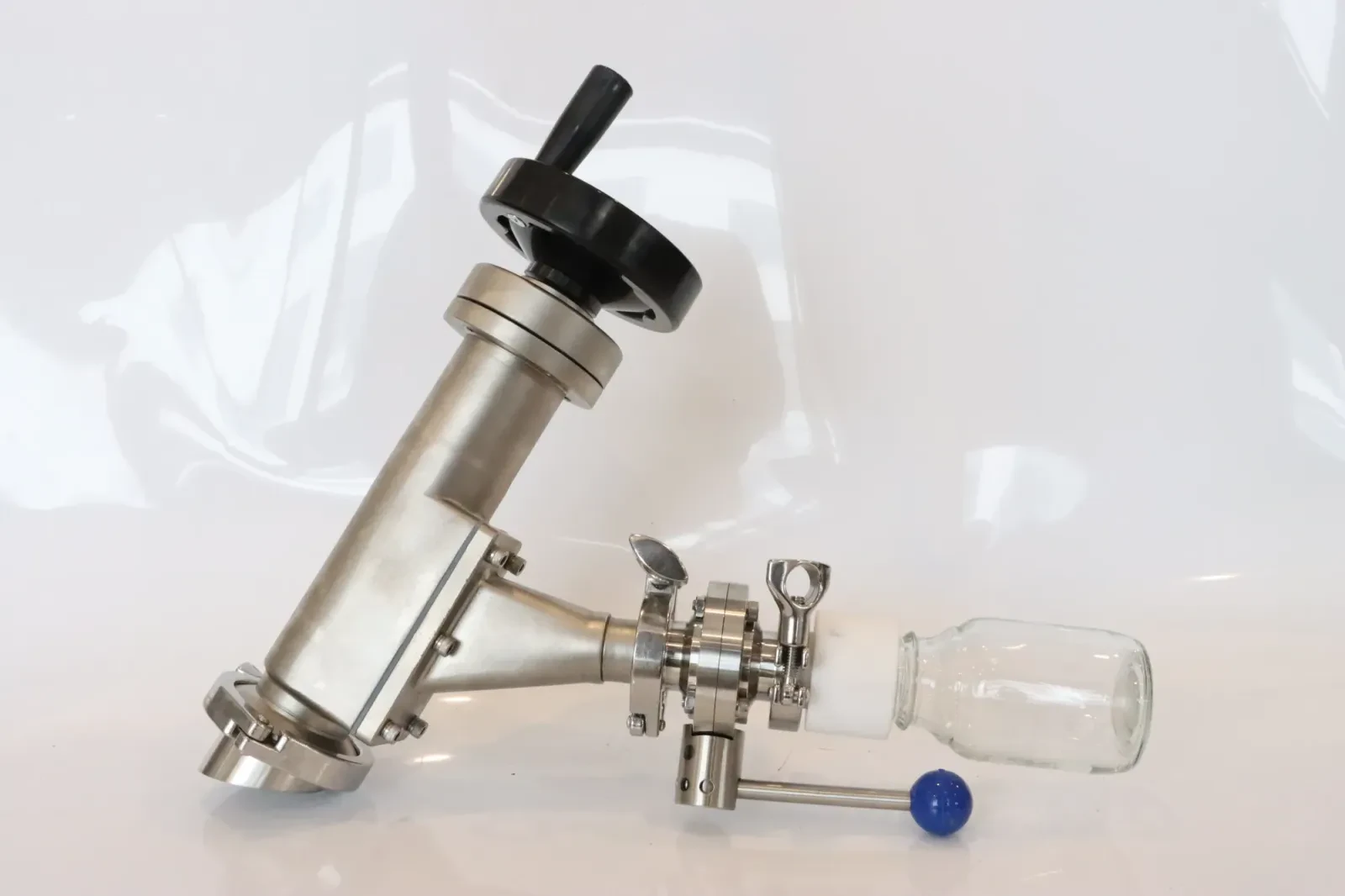 Stainless steel sanitary push-button vacuum plunger oil sampling valve — 4/6
