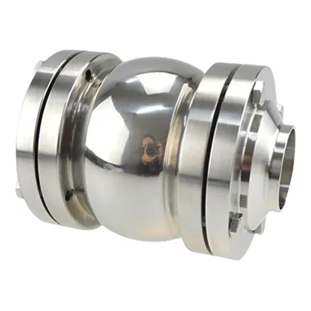 Stainless steel sanitary quick-connect welded spring check valve — 5/6