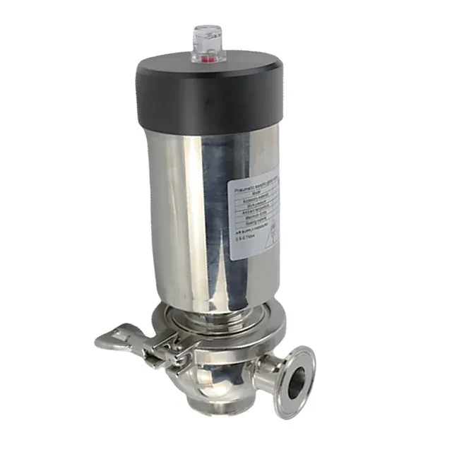 Sanitary Sterile Stainless Steel Pneumatic Flow Diversion Stop Valve — 3/6