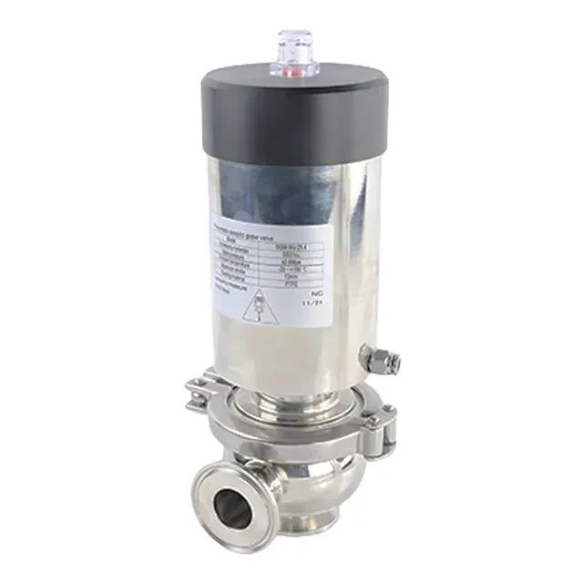 Sanitary Sterile Stainless Steel Pneumatic Flow Diversion Stop Valve — 4/6