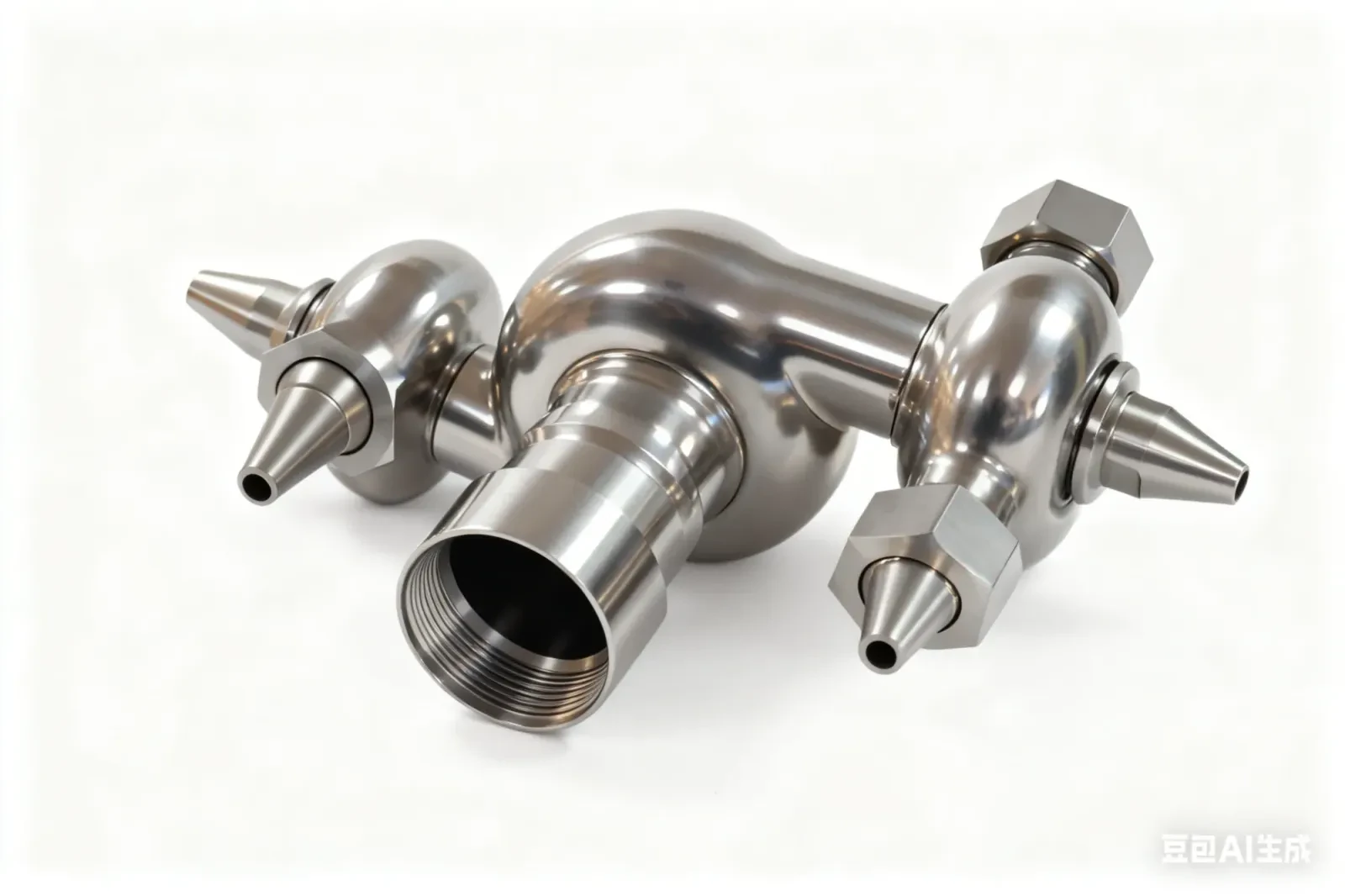 Stainless steel tank with rotating horn-shaped cleaning ball — 2/6