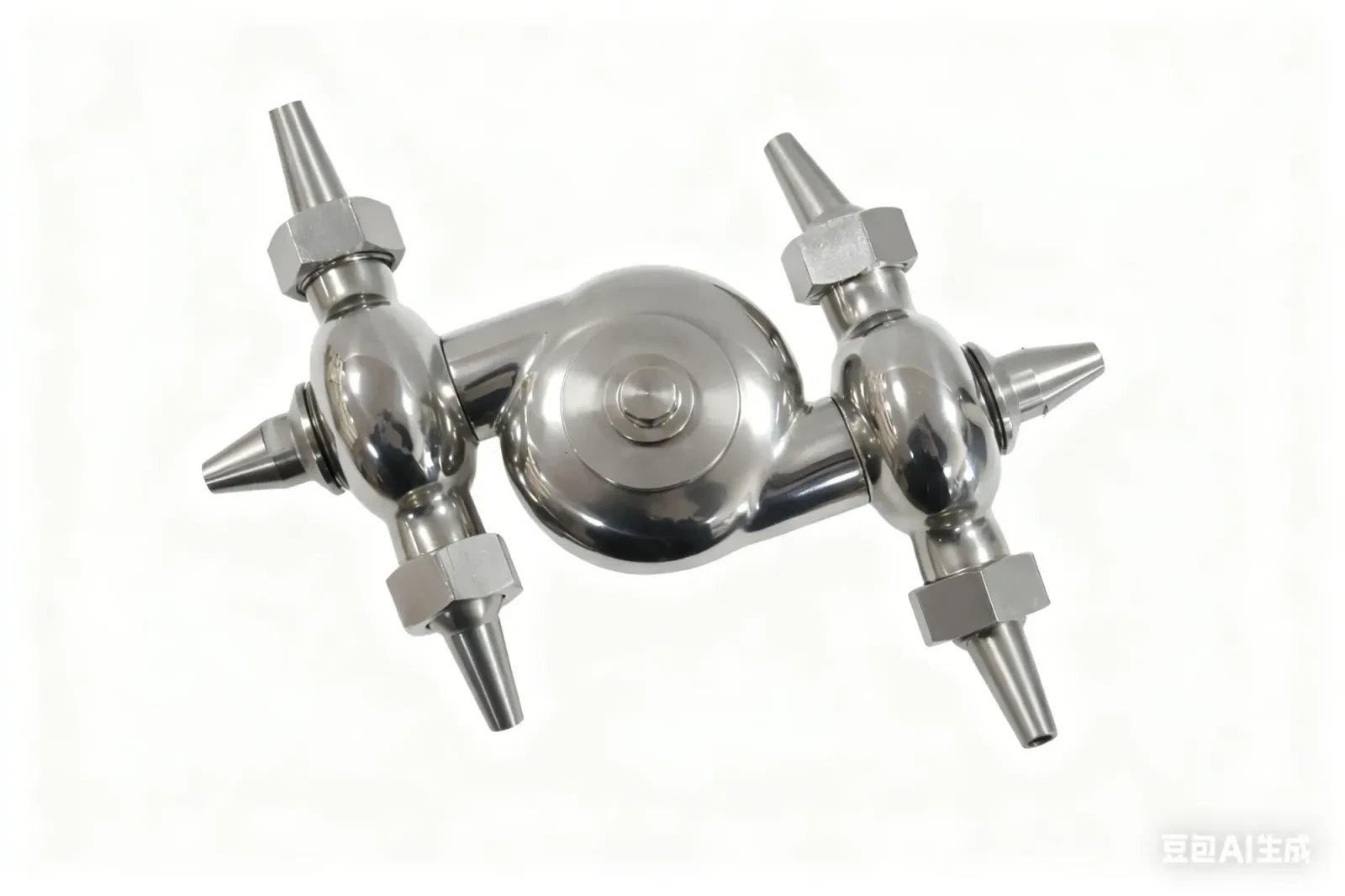 Stainless steel tank with rotating horn-shaped cleaning ball — 4/6