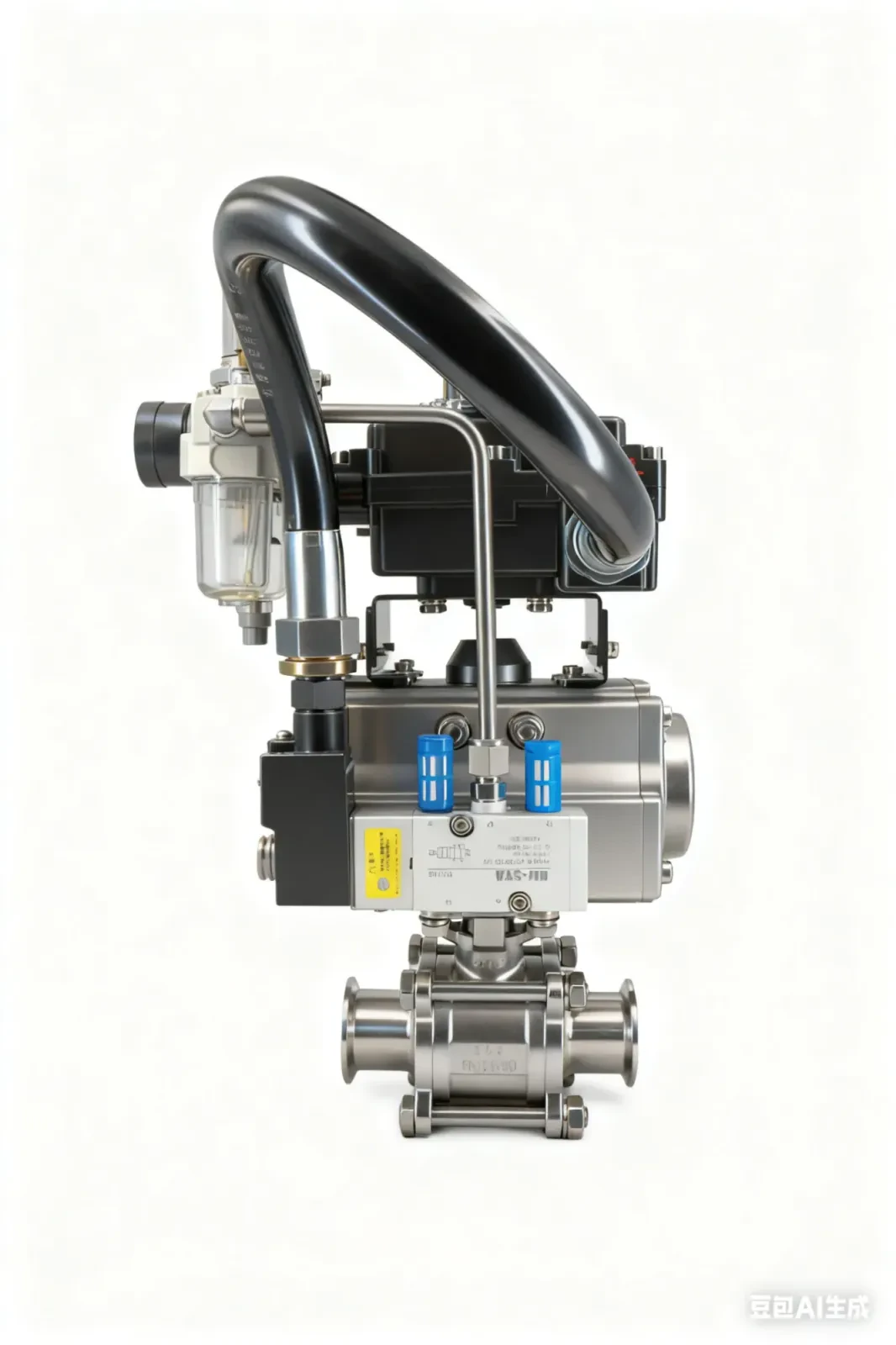316 Stainless Steel Sanitary Pneumatic Three-Piece Quick-Installation Ball Valve — 2/6