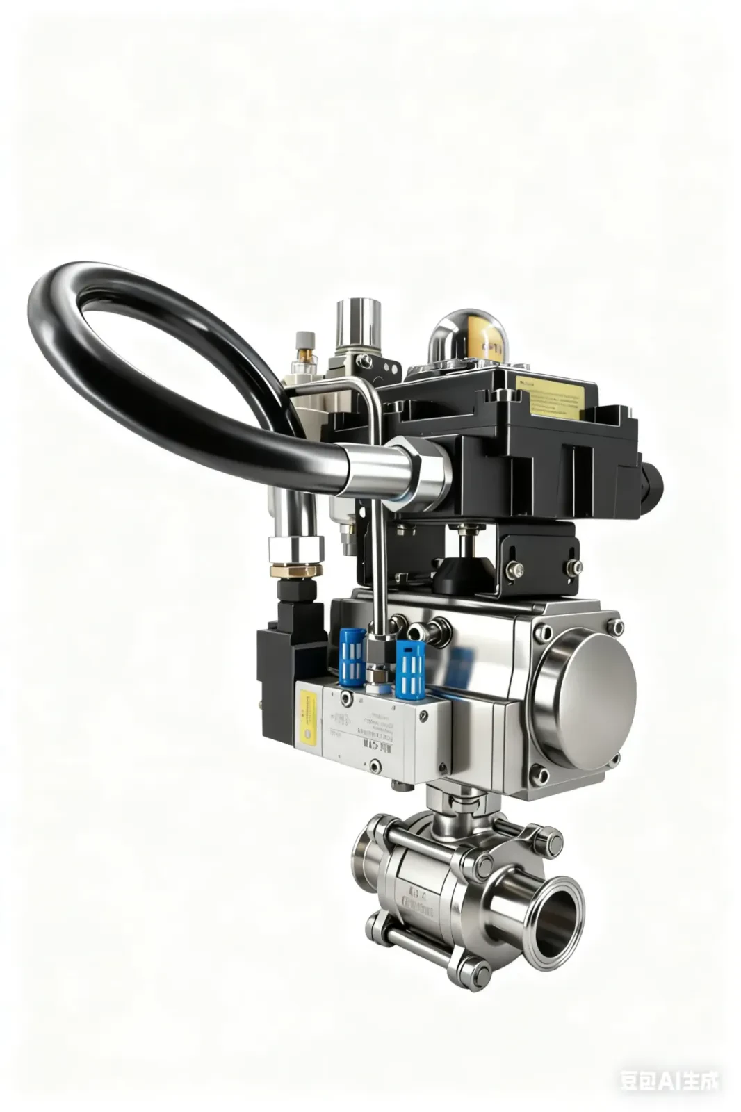 316 Stainless Steel Sanitary Pneumatic Three-Piece Quick-Installation Ball Valve — 3/6
