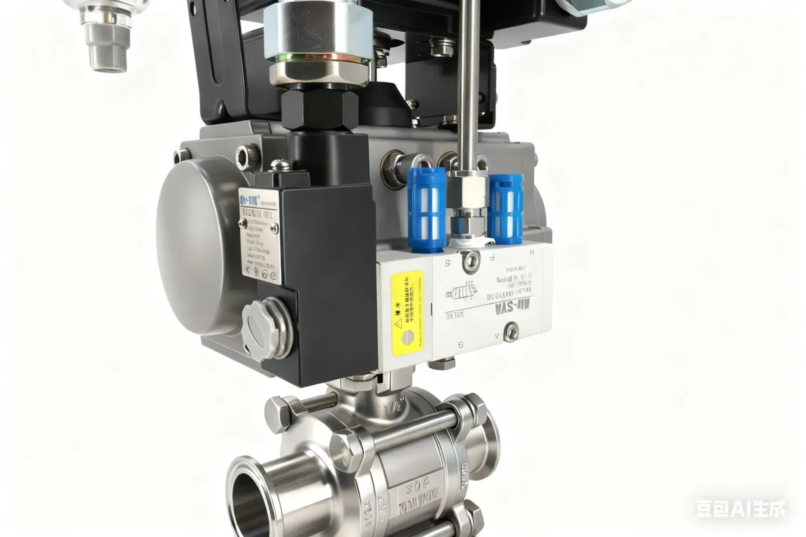 316 Stainless Steel Sanitary Pneumatic Three-Piece Quick-Installation Ball Valve — 4/6