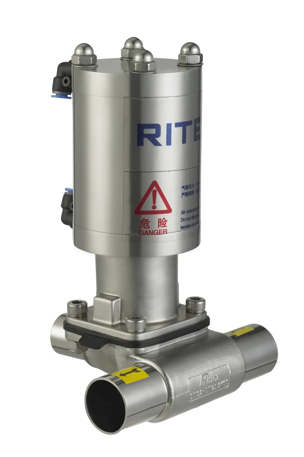 316L Sanitary Grade Three-Way Welded Manual Diaphragm Valve — 5/6