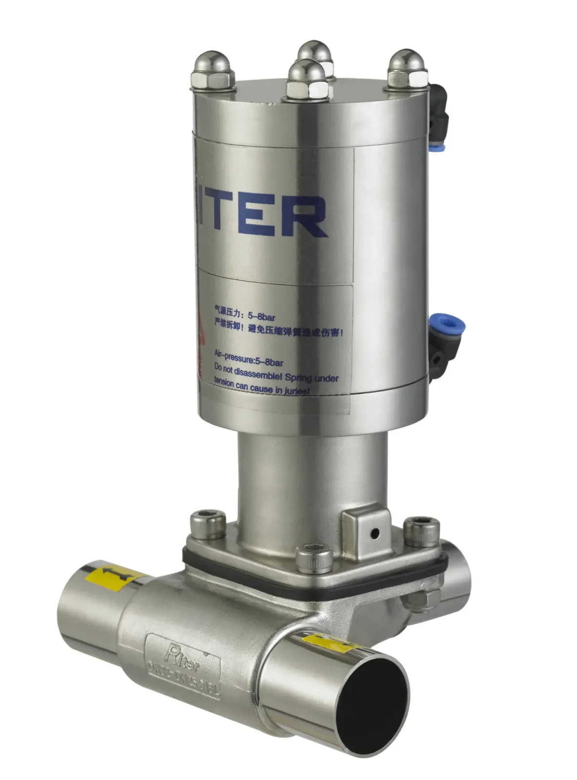 316L Sanitary Grade Three-Way Welded Manual Diaphragm Valve — 6/6