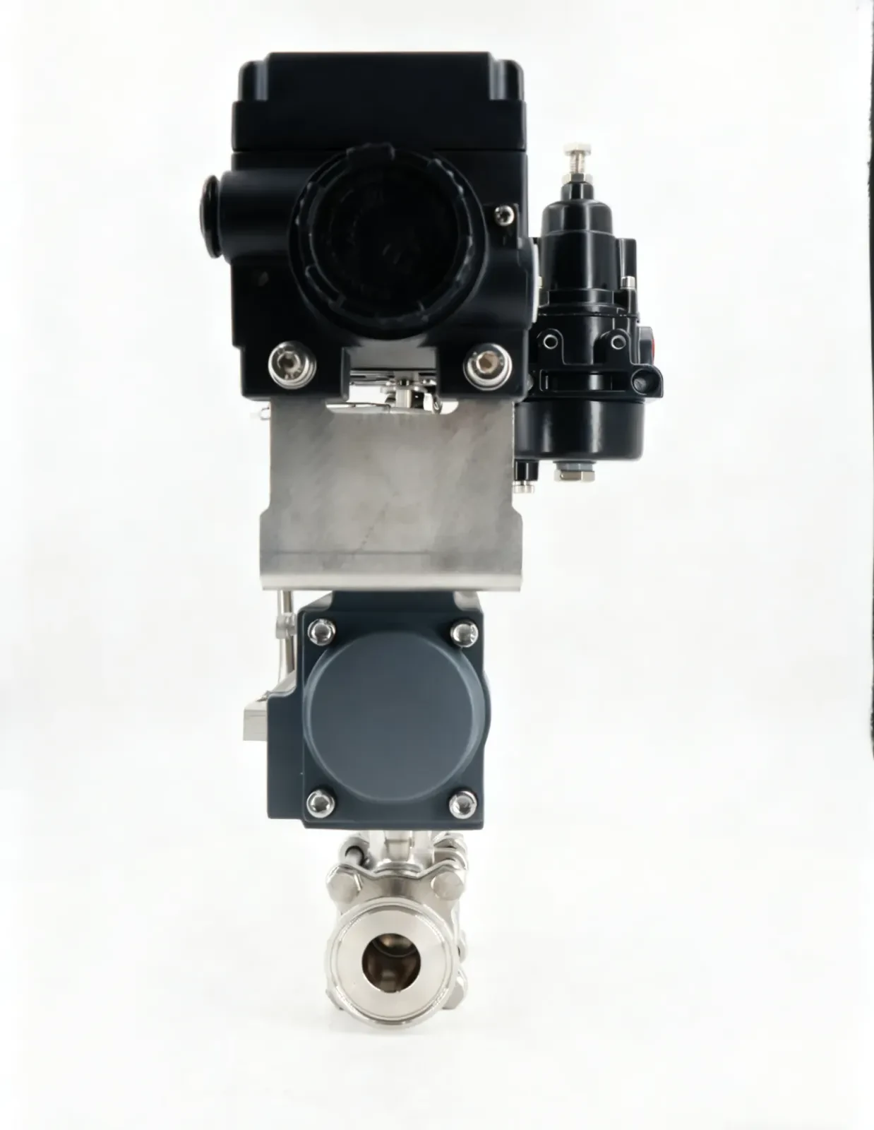 Pneumatic sanitary stainless steel quick-release three-piece regulating ball valve — 4/6