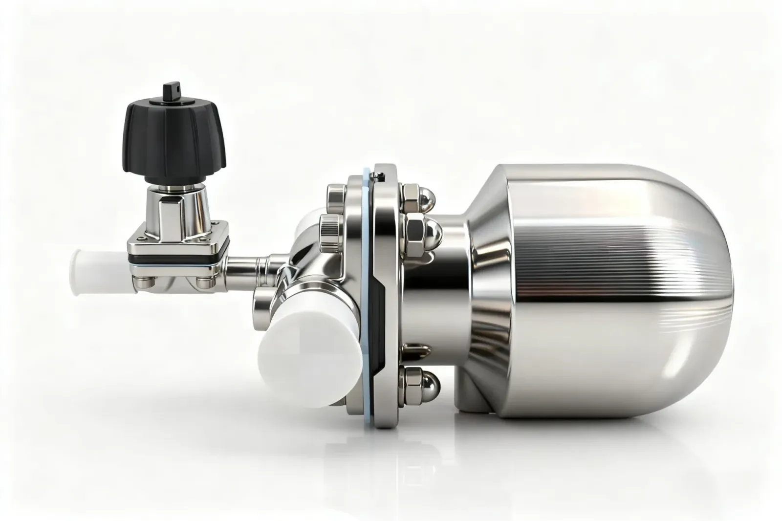 Stainless Steel Sanitary Pneumatic Straight-through Quick-install Diaphragm Valve — 2/6