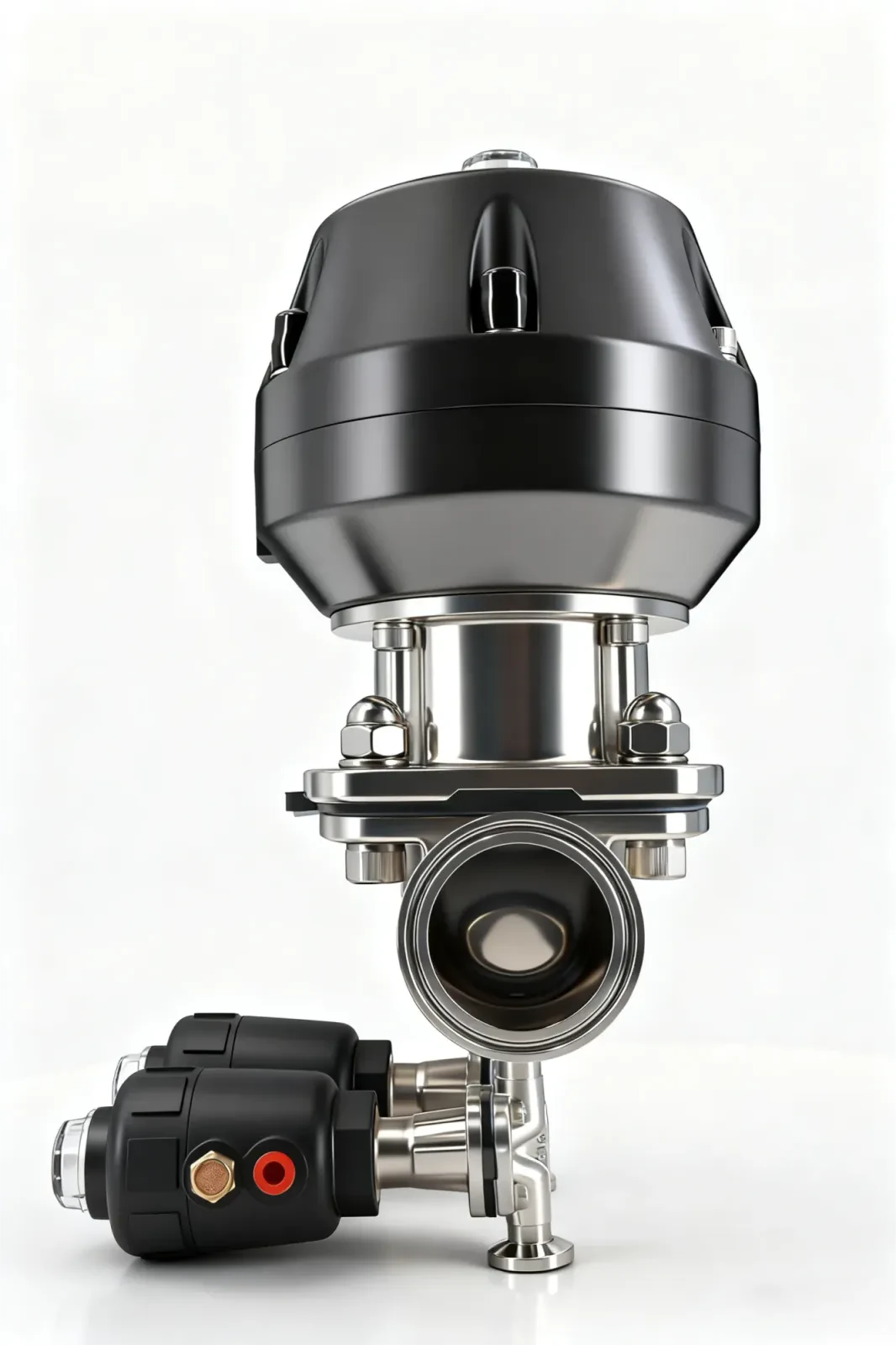 Stainless steel sanitary plastic head pneumatic quick-install diaphragm valve — 2/6