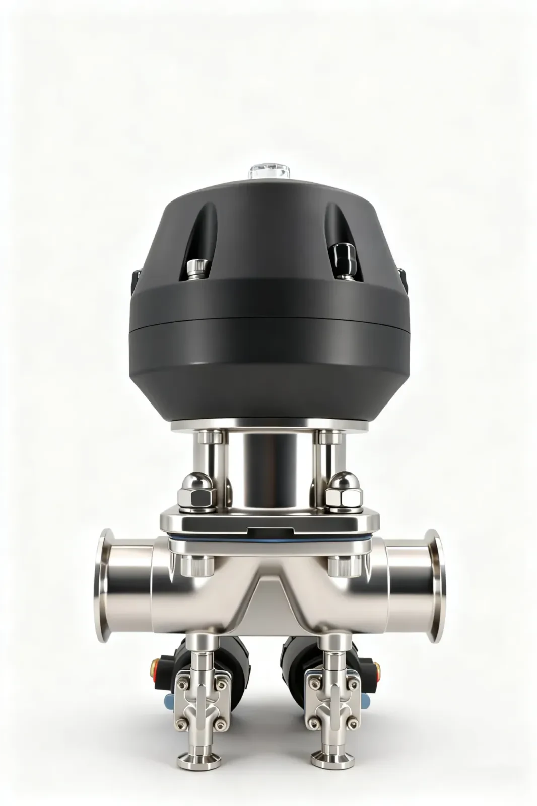 Stainless steel sanitary plastic head pneumatic quick-install diaphragm valve — 3/6