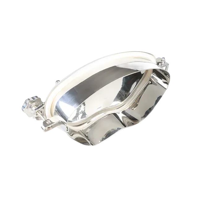 DN600 Stainless Steel Hygienic Side Swing Opening Tank Hatch Manhole with Peripheral Closing — 3/6