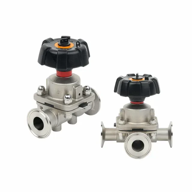 Stainless Steel In-line Diaphragm Valve with Clamped Ends — 3/6