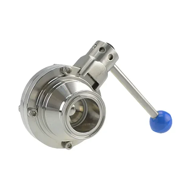Stainless Steel Sanitary Manual Butterfly Ball Valve With Lever Handle — 3/6