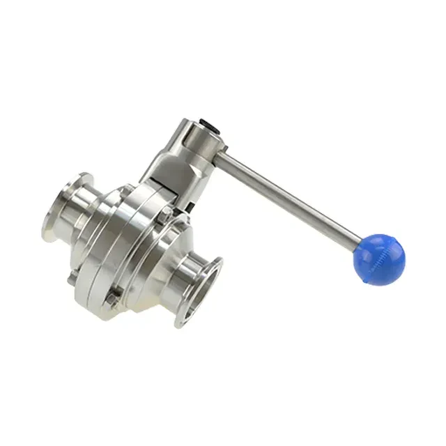 Stainless Steel Sanitary Manual Butterfly Ball Valve With Lever Handle — 4/6