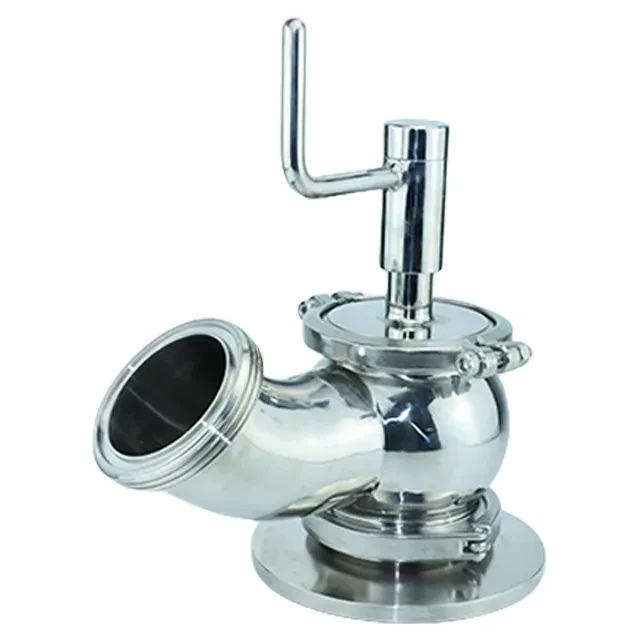 Stainless Steel Sanitary Threaded Manual Ball Tank Bottom Valve — 3/6