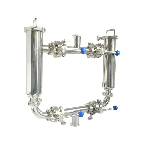 Stainless Steel Customized Hygienic Duplex Strainer with Pressure Gauge — 2/6