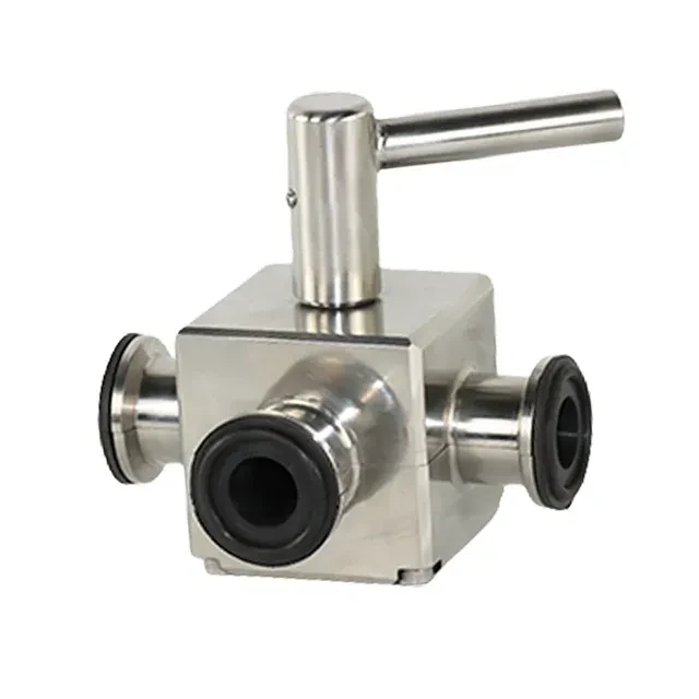 Stainless Steel Sanitary Three-way Forged Manual Ball Valve — 3/6