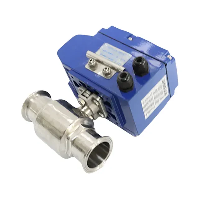 Stainless Steel Hygienic Thread Electric Actuator Straight Ball Valve — 3/6