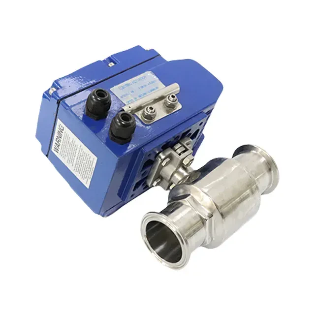 Stainless Steel Hygienic Thread Electric Actuator Straight Ball Valve — 4/6