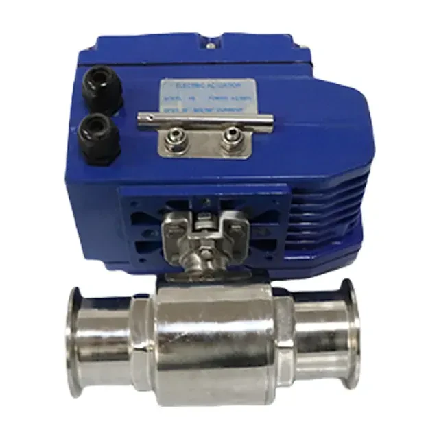 Stainless Steel Hygienic Thread Electric Actuator Straight Ball Valve — 5/6