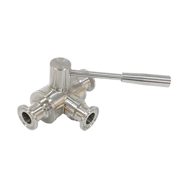 Stainless Steel Sanitary Quick-install Manual Three-way Ball Valve BV — 2/6