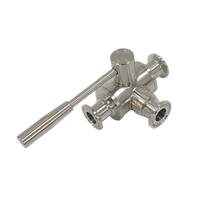 Stainless Steel Sanitary Quick-install Manual Three-way Ball Valve BV — 3/6