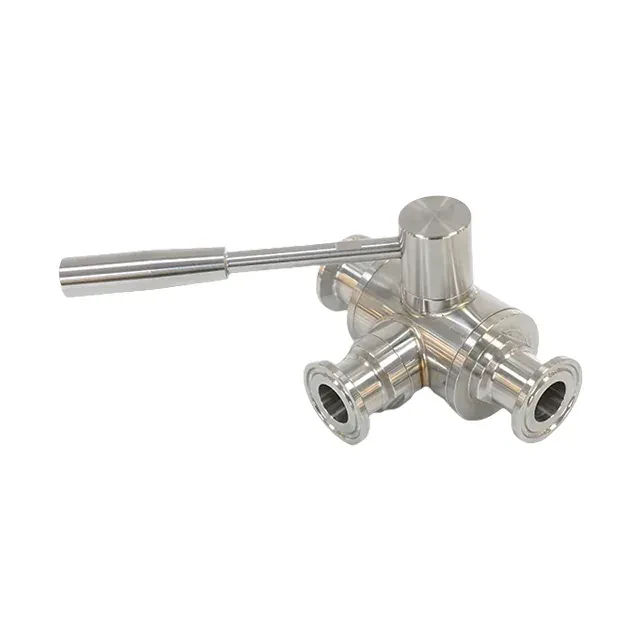 Stainless Steel Sanitary Quick-install Manual Three-way Ball Valve BV — 4/6
