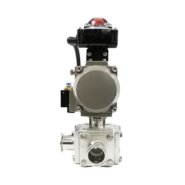 Stainless Steel Sanitary Forged Welded Pneumatic Three-way T Ball Valve — 6/6